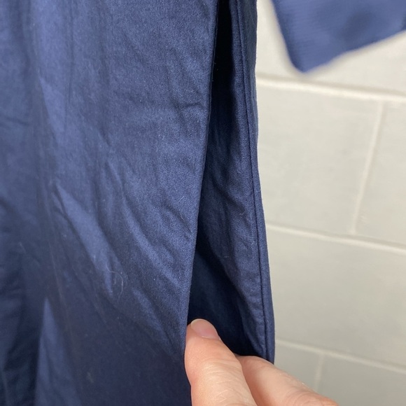 Wayward Fancies eShakti Women's Embellished Waist Plunge Poplin Dress Navy Boho - Picture 6 of 13